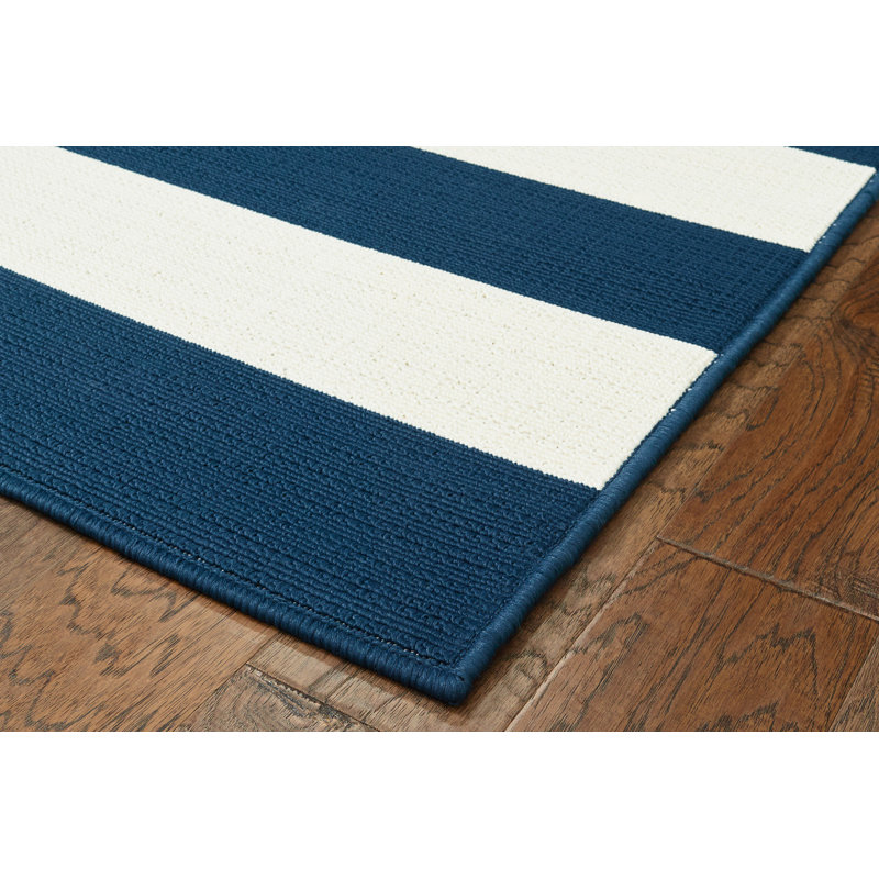 Breakwater Bay Henley Stripe Navy Indoor/Outdoor Area Rug & Reviews Wayfair